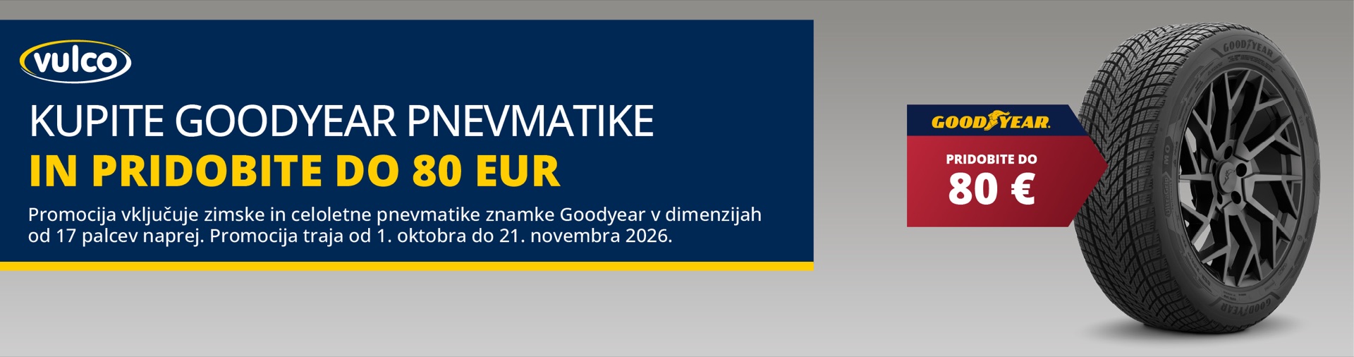Goodyear: vračilo denarja do 80 EUR